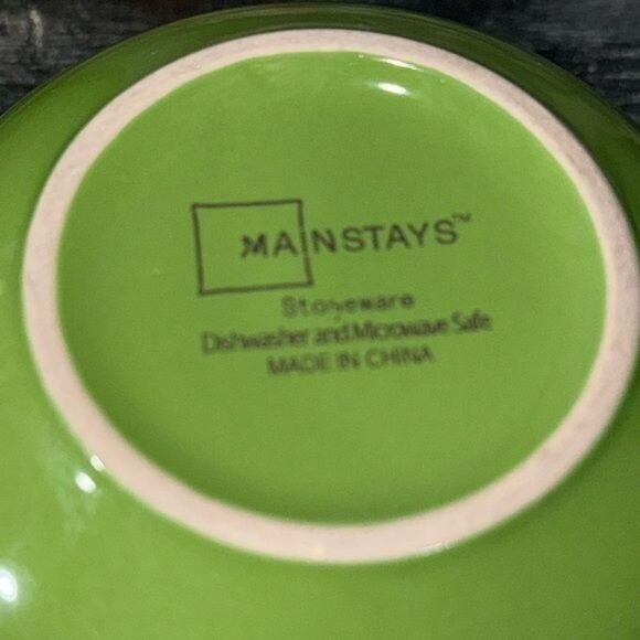 Set Of 2 Mainstays Green Stoneware Bowls Dishwasher & Microwave Safe - Picture 4 of 6